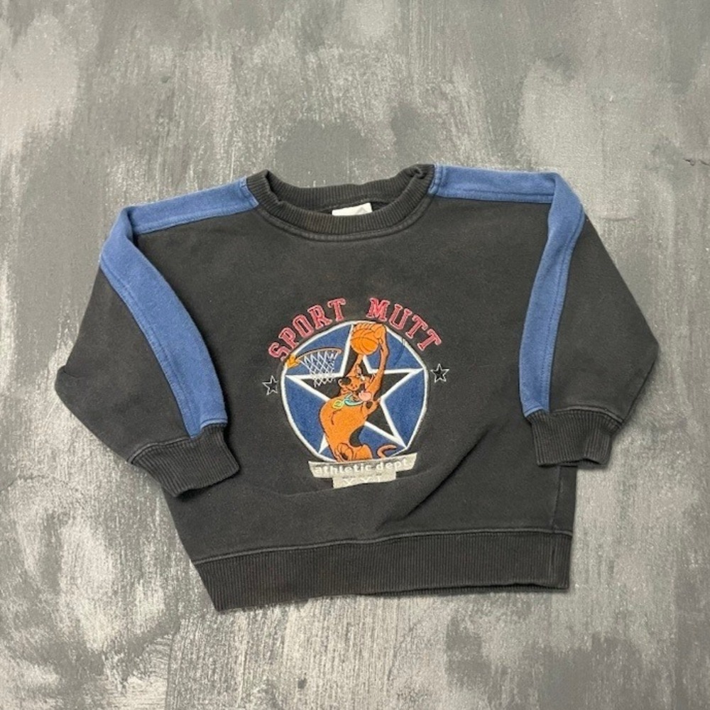 Vintage Embroidered Basketball Sweatshirt Kids Size 4 Black 1990s Warner Bros
